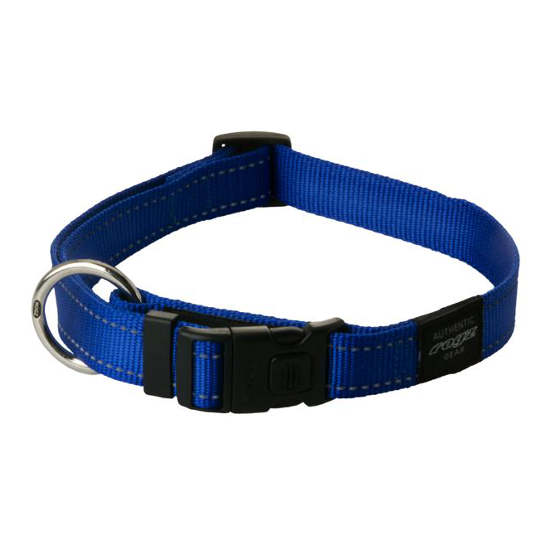 ROGZ Reflective Stitching Blue Dog Collar