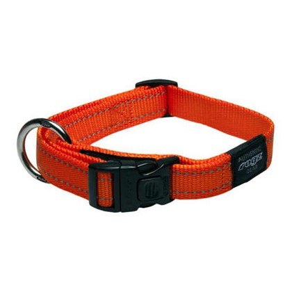 ROGZ Reflective Stitching Orange Dog Collar