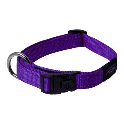ROGZ Reflective Stitching Purple Dog Collar