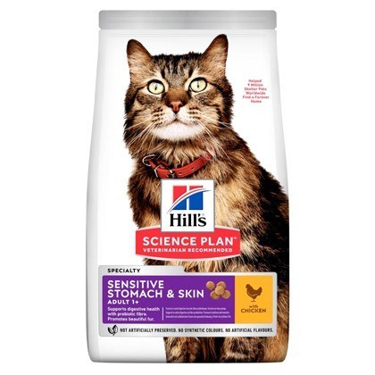 Hills Science Plan Sensitive Stomach and Skin Adult Chicken Dry Cat Food