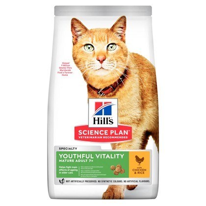 Hills Science Plan Youthful Vitality Chicken with Rice Dry Cat Food