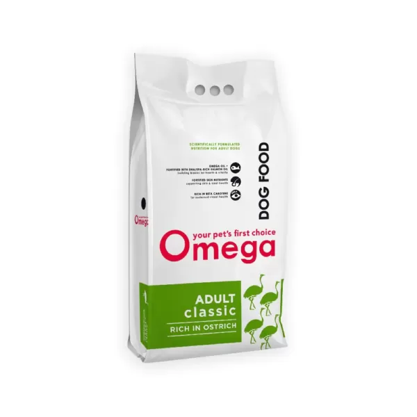 buy omega adult classic ostrich dog food